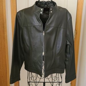 Olsen Leather 2 way zipper jacket